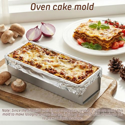 2 Pack Tiramisu Mold, Nonstick Rectangle Tiramisu Cake Pan, Removable