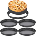 4 Pack 9 Inch Carbon Steel Tart Pan Set with Removable Bottom