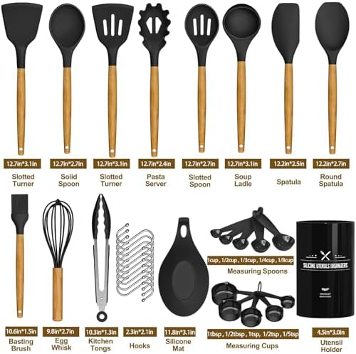 Umite Chef Silicone Kitchen Utensil Set, 33 pcs