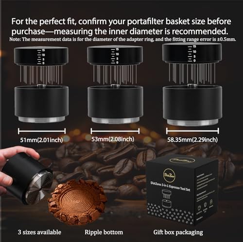 51MM Espresso Accessories - WDT Tool, Coffee Tamper set with 2-in-1