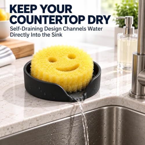 Sponge Holder for Scrub Daddy, 4.7" x 4.7", Black