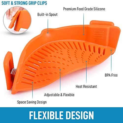 Zulay Silicone Pot Strainer - Adjustable Snap On Strainer For Most
