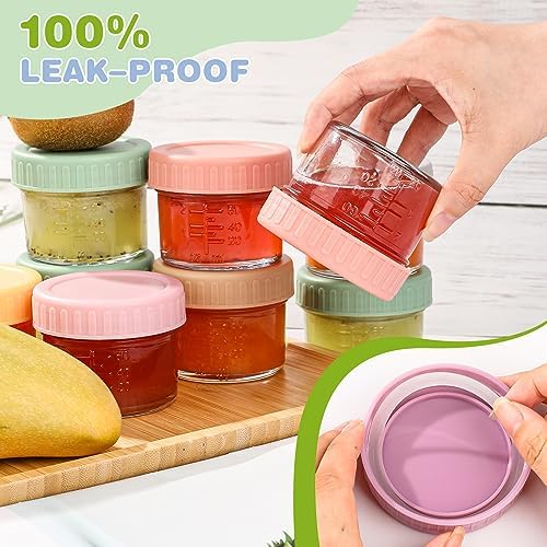 RowinsyDD 4 oz Glass Baby Food Containers, 32 Pack