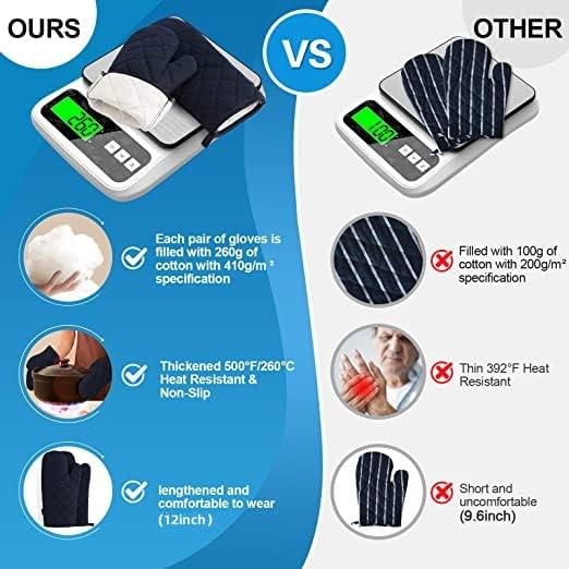 Oven Mitts and Pot Holders 4 pcs Set, High Heat Resistant 500 Degree Extra - Image 2