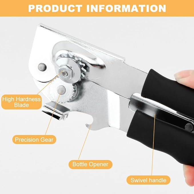 2 PCS Commercial Can Opener Manual, Stainless Steel Handheld Can Opener - Image 3