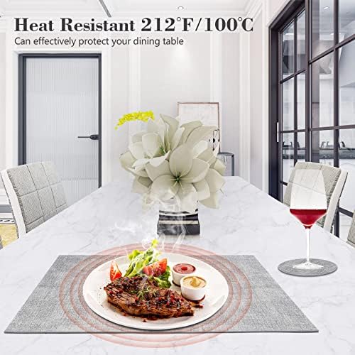 Faux Leather Placemats Set of 6,Heat Resistant Placemats for Dining