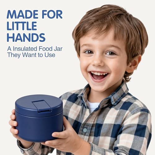 LOHASOK Kids Insulated Thermo for Hot Food Soup, 12oz,Blue