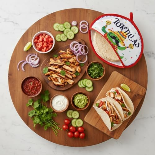Coloch 3 Pack Tortilla Warmer Pouch, 12" Insulated Cloth Taco Warmer