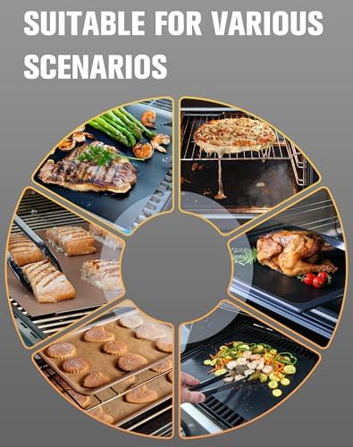 Copper Grill Mats for Outdoor Grill (10 Pack) Non-Stick Reusable