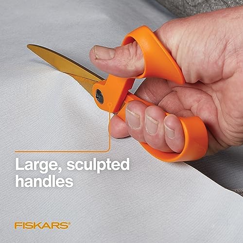 Fiskars 9" Titanium Shop Shears Heavy Duty Serrated Multipurpose