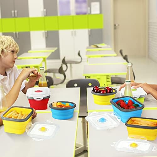 8 Pcs Small Silicone Collapsible Food Storage Containers with Airtight
