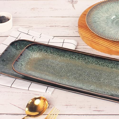 Ceramics Long Olive Plate, 14 Inch Serving Platters, Sushi Cookies