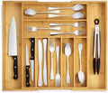 Purawood Expandable Bamboo Drawer Organizer 7-9 Slots, Natural