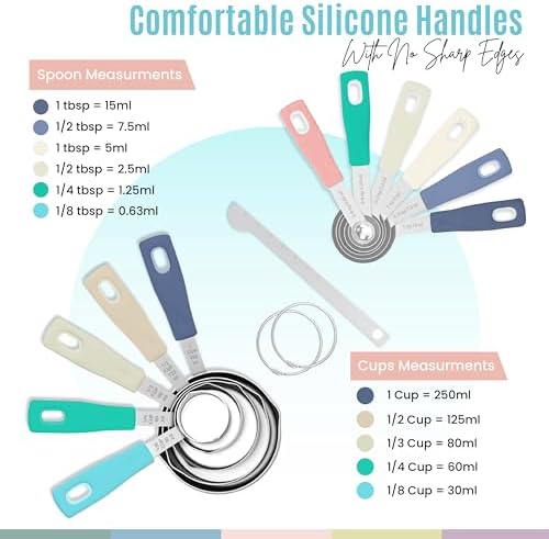 Nextop 14-Piece Stainless Steel Measuring Cups and Measuring Spoons