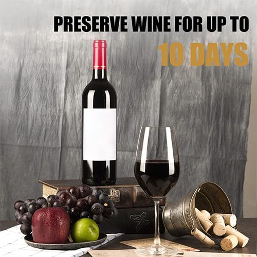 OWO Wine Vacuum Pump and 4 Stopper, Wine Save & Preserver, Reusable