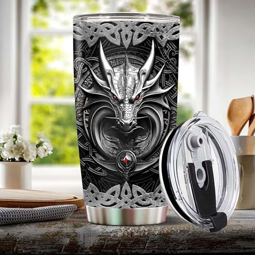 Dragon Viking Gifts for Men 20oz Coffee Cup Drinking Travel Mug