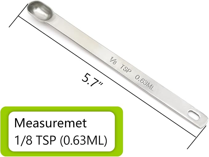 1PCS 1/8tsp Single Measuring Spoon, Stainless Steel Long Handle Individual - Image 2