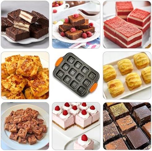 Brownie Pan with Dividers, 12 Cavity Square Cake Pan with Handle