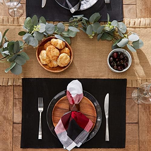 DII Basic Everyday Ribbed Tabletop 100% Cotton, Placemat Set, 13x19