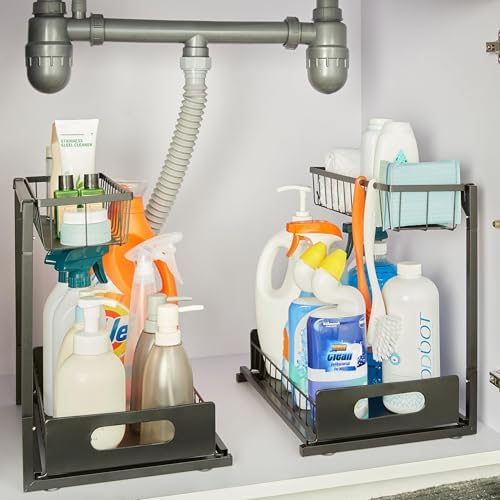 Amazon Basics L-Shape Under Sink Storage Pull Out Cabinet Organizer