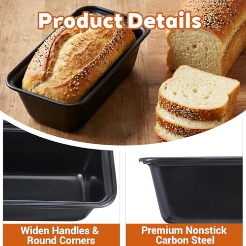 16 Pack Mini Loaf Pans for Baking, 6.1" Carbon Steel Nonstick Small