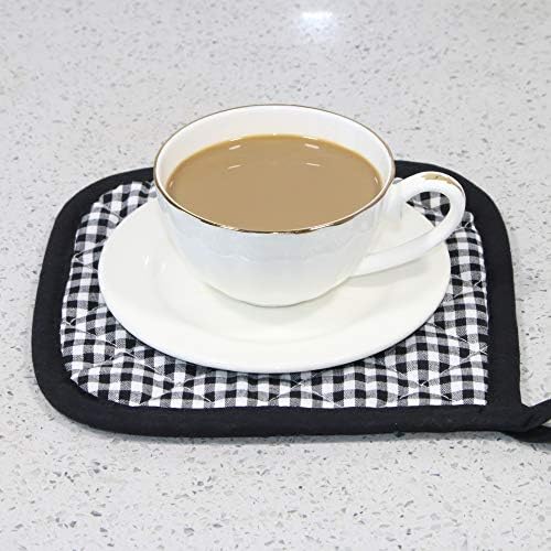 5-Piece Black Cotton Pot Holder Set for Kitchen