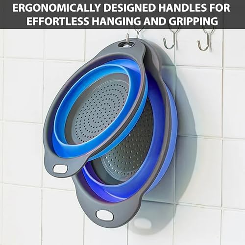 Collapsible Colander Set of 3 - Space Saving Colander for Kitchen