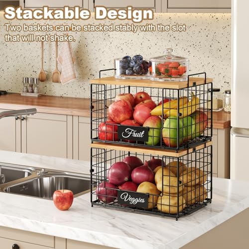 2 PACK XXL Potato and Onion Storage Bins, Pantry Organizers and