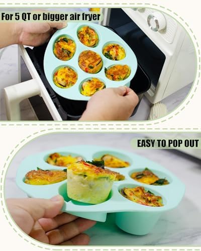 Silicone Egg Bite Molds, 3 Pack Silicone Muffin Pans for Air Fryer