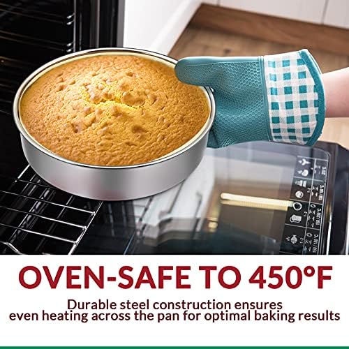 8 Inch Cake Pan Set of 2, E-Far Stainless Steel Round Layer Cake