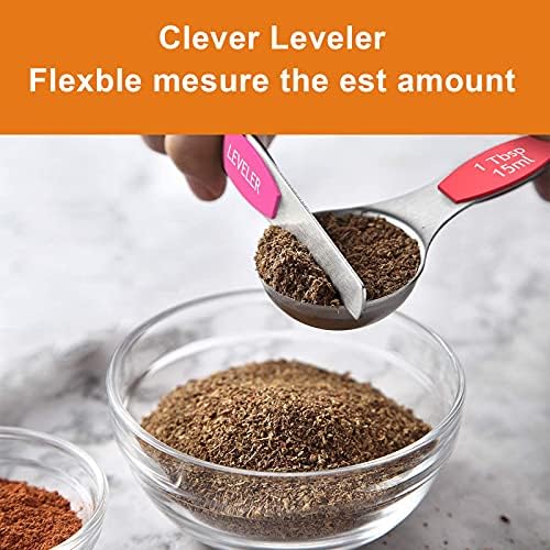 Magnetic Measuring Spoons Set - Stainless Steel Stackable Dual Sided