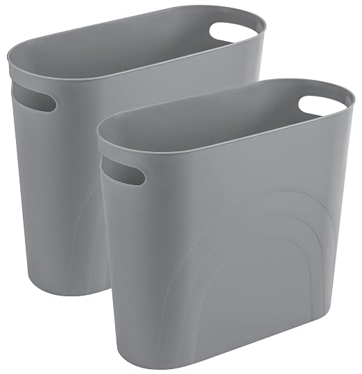 rejomiik Small Trash Can, Slim Garbage Can Plastic Waste Basket by rejomiik