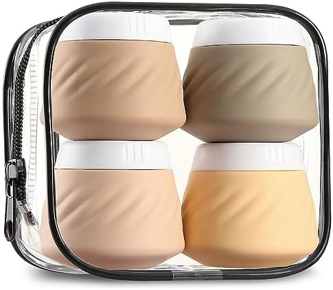 Gemice Silicone Cream Jars TSA Approved Travel Size Containers with