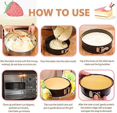 Springform Cake Pan Set, Non-stick 6pcs(7 8 8.5 9.5 10 11Inch)