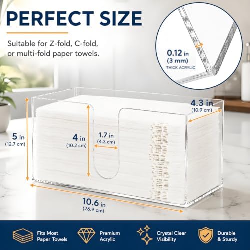 ZAVOOS 2 Pack Acrylic Paper Towel Holder
