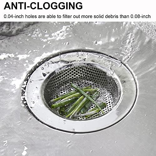 LASSHSWA 2 Pcs Kitchen Sink Strainer Stainless Steel, Mesh and