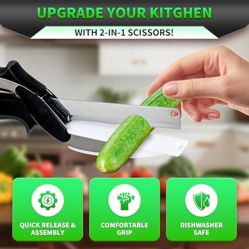 DZ Duozhan Stainless Steel Kitchen Scissors with Cutting Board