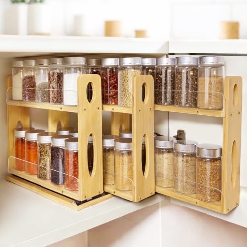 Spice Organization for Cabinet, Kitchen Pull Out Spice Rack Organizer