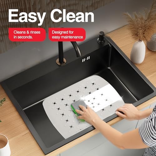 Home Basics Kitchen Sink Mat, White, 11" x 13"