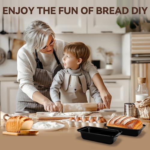 Yoehka 6 Pack Bread Pan Set, Non-Stick 8×4 Carbon Steel Loaf Pans