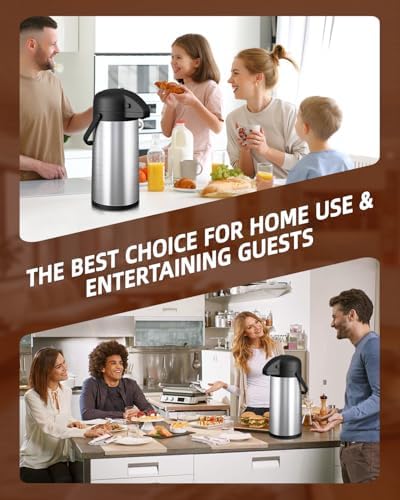 Esemoil Coffee Carafe for Keeping Hot, 102oz/3L Large Capacity Airpot