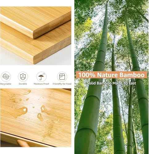 BAMBANG Bread Box for Kitchen Countertop, Extra Large Double Layer Bamboo Breadbox with Clear Window, Farmhouse Wooden Bread Storage Container for Homemade Bread, Knife & Cutting Board Holder, Natural