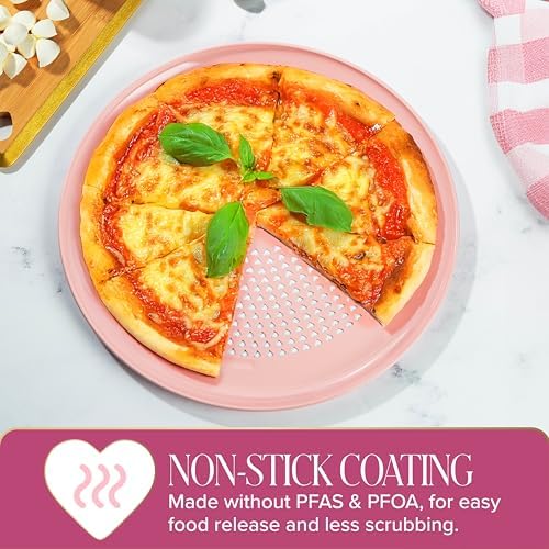 Paris Hilton Pizza Crisper with Heart Cut Outs, Heavy Duty Carbon