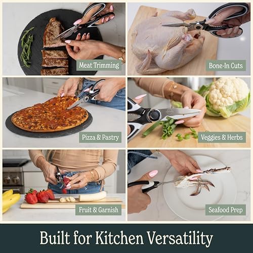 Heavy Duty Kitchen Shears With Sharpener - Lifetime Replacement