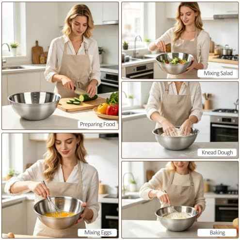 10.63’’ 9.84’’ Stainless Steel Colander Set Strainer Bowl, 4 PCS