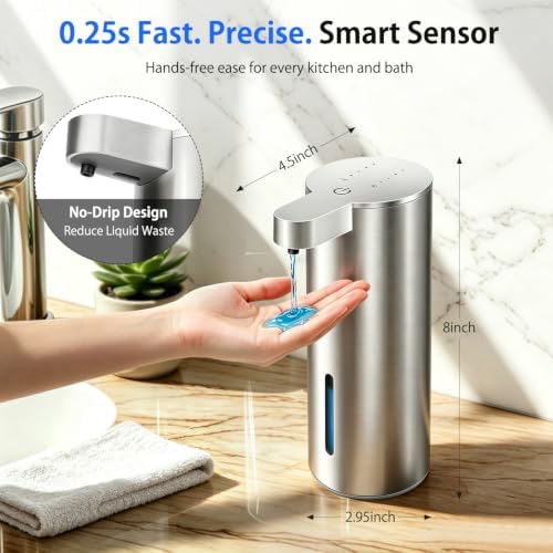 Touchless Automatic Liquid Soap Dispenser, Stainless Steel