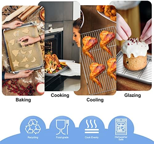 Baking Sheet with Wire Rack Set, Stainless Steel Cookie Sheet Baking