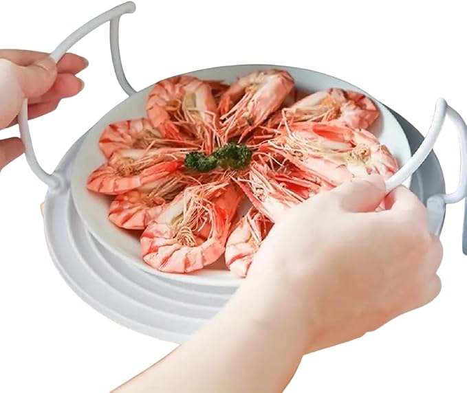 Microwave Multipurpose 4 in 1 Tray Stand Rack Splatter Guard Carry Tray - Image 5