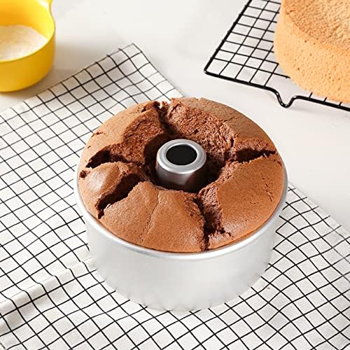 Tosnail 3 Pieces 6 Inches Aluminum Angel Food Cake Pan Round Cake Pan