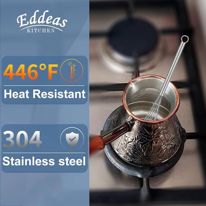 Eddeas Mini whisk, Small Whisk 2 Pieces, 5in and 7in 304 Stainless steel Wire - Image 4